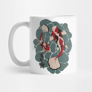 Classic Red Lotus Flower Koi Mug